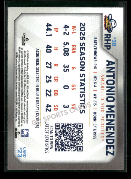 2026 Amarillo Sod Poodles Antonio Menendez