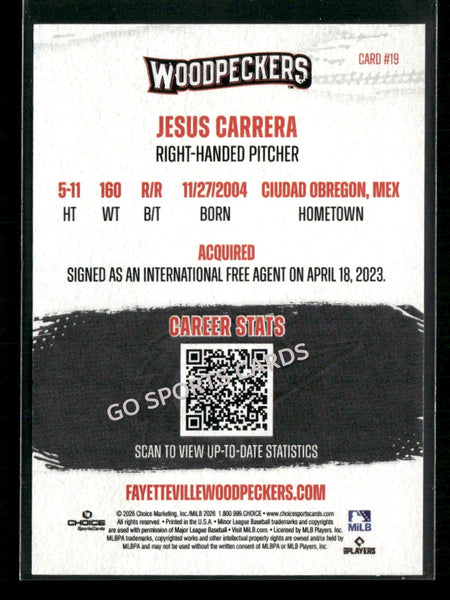 2026 Fayetteville Woodpeckers Jesus Carrera