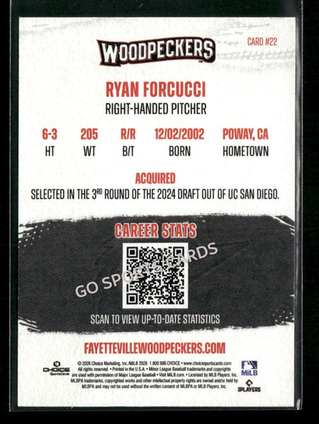2026 Fayetteville Woodpeckers Ryan Forcucci