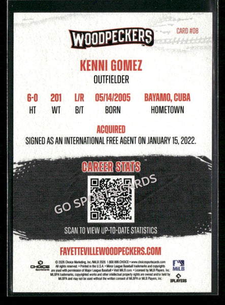 2026 Fayetteville Woodpeckers Kenni Gomez