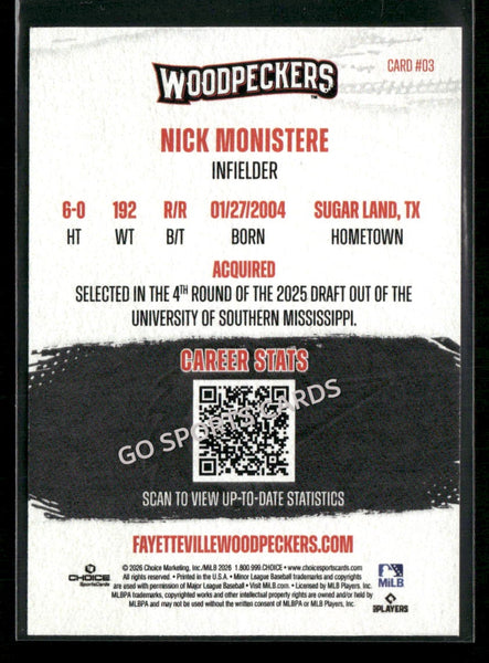 2026 Fayetteville Woodpeckers Nick Monistere
