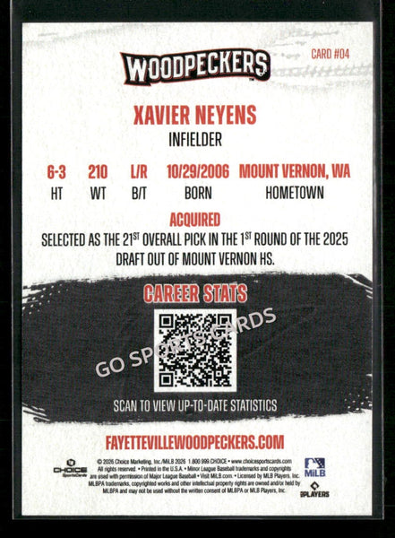 2026 Fayetteville Woodpeckers Xavier Neyens