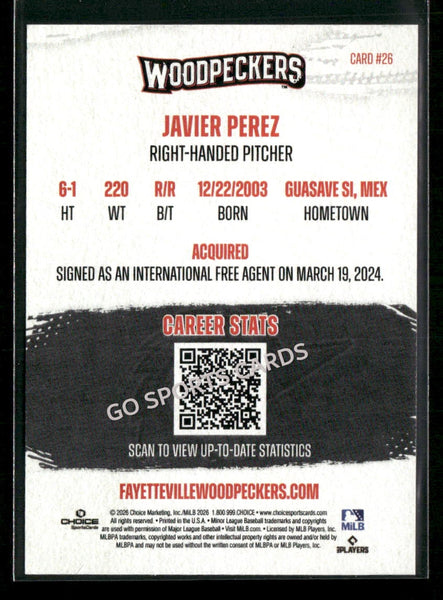 2026 Fayetteville Woodpeckers Javier Perez