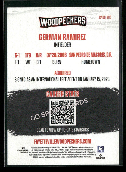 2026 Fayetteville Woodpeckers German Ramirez