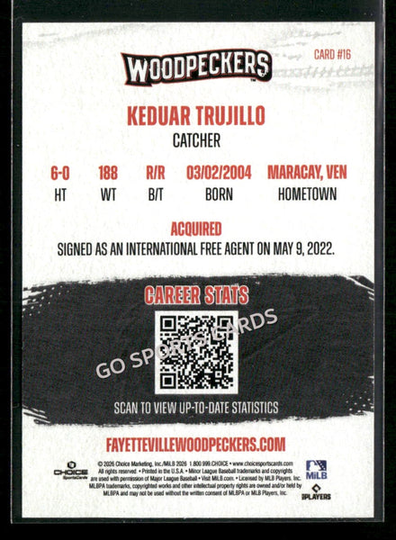 2026 Fayetteville Woodpeckers Keduar Trujillo
