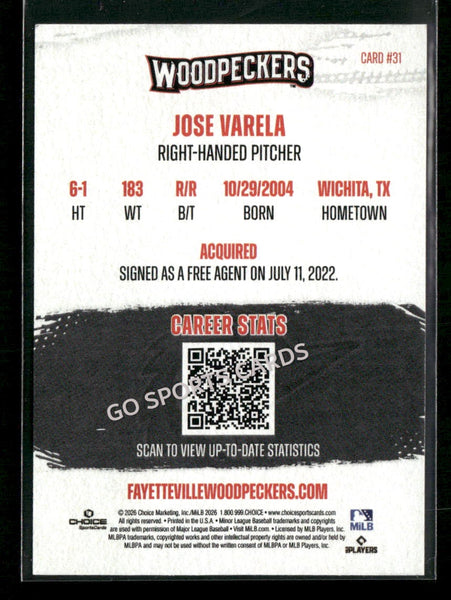 2026 Fayetteville Woodpeckers Jose Varela