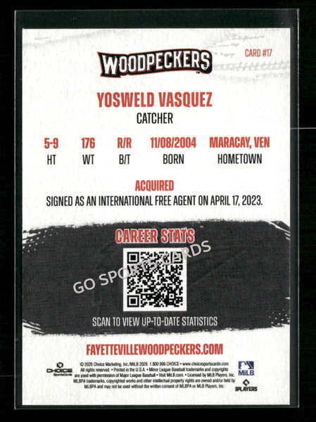 2026 Fayetteville Woodpeckers Yosweld Vasquez