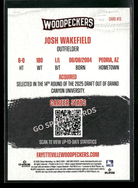 2026 Fayetteville Woodpeckers Josh Wakefield