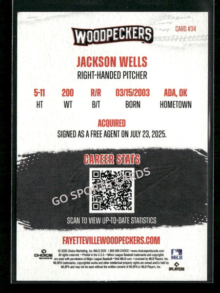 2026 Fayetteville Woodpeckers Jackson Wells
