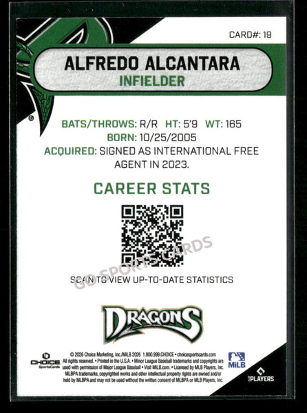 2026 Dayton Dragons Alfredo Alcantara