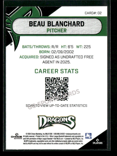 2026 Dayton Dragons Beau Blanchard