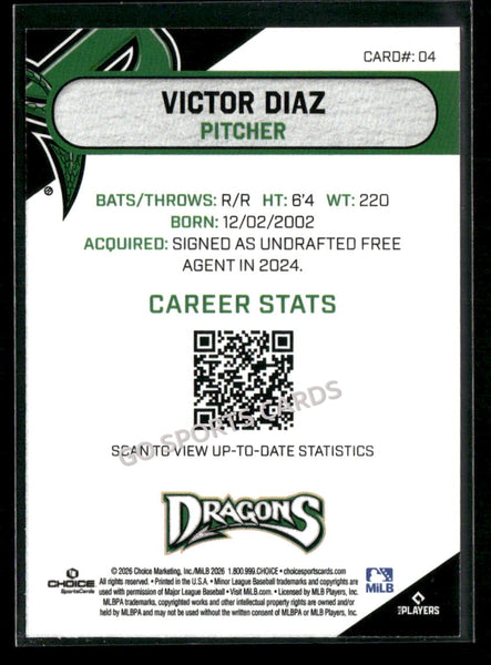 2026 Dayton Dragons Victor Diaz