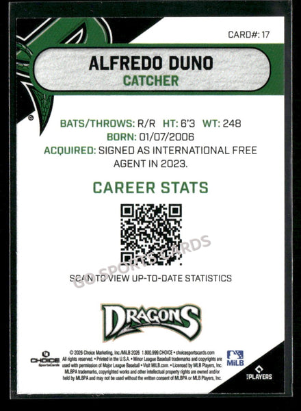2026 Dayton Dragons Alfredo Duno