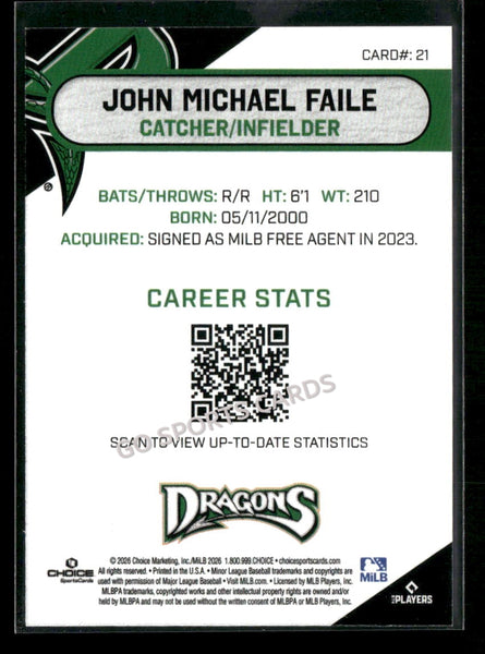 2026 Dayton Dragons John Michael Faile