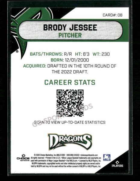 2026 Dayton Dragons Brody Jessee