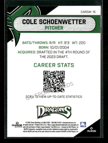 2026 Dayton Dragons Cole Schoenwetter