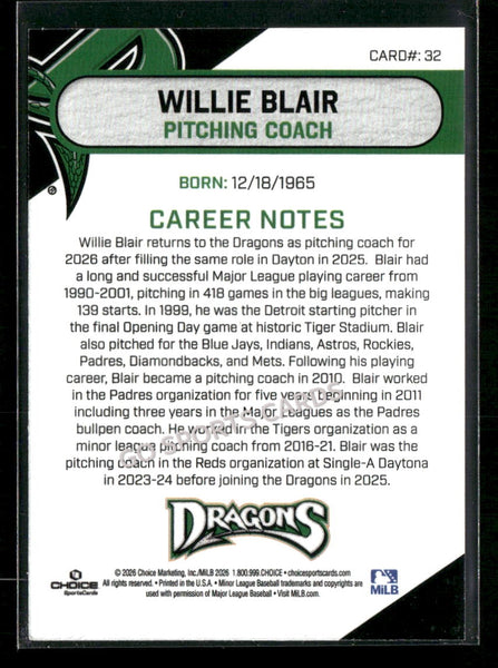 2026 Dayton Dragons Willie Blair