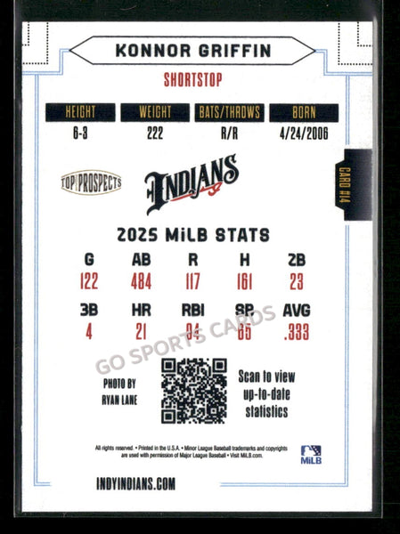 2026 AAA Top Prospects Indianapolis Indians Konnor Griffin