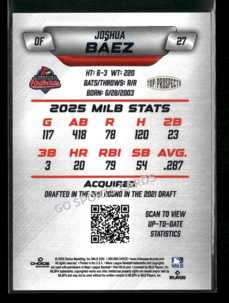 2026 AAA Top Prospects Memphis Redbirds Joshua Baez