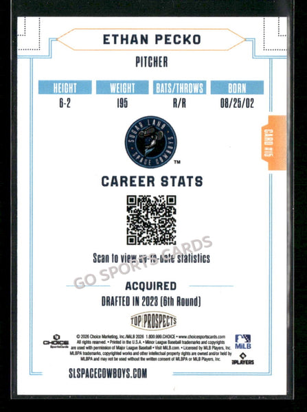 2026 AAA Top Prospects Sugarland Space Cowboys Ethan Pecko