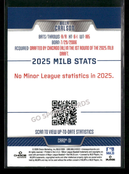 2026 Kannapolis Cannonballers Billy Carlson