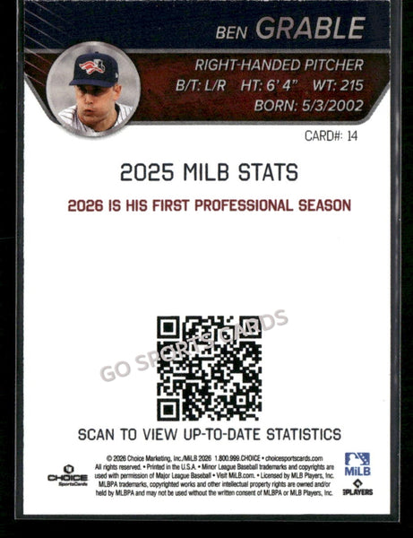 2026 Somerset Patriots Ben Grable