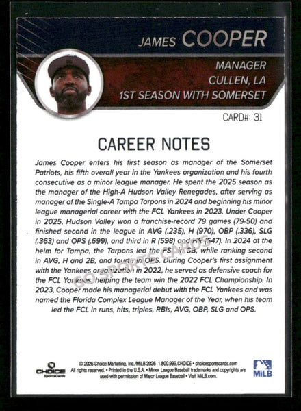2026 Somerset Patriots James Cooper