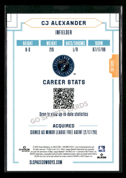 2026 Sugar Land Space Cowboys CJ Alexander