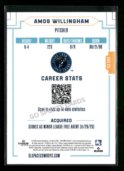 2026 Sugar Land Space Cowboys Amos Willingham
