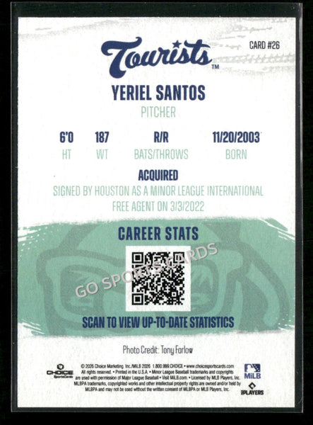 2026 Asheville Tourists Yeriel Santos