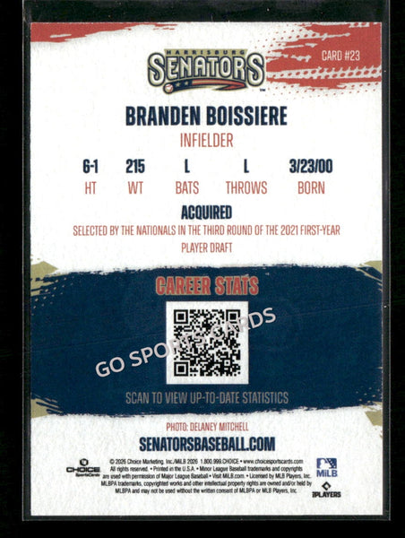 2026 Harrisburg Senators Branden Boissiere