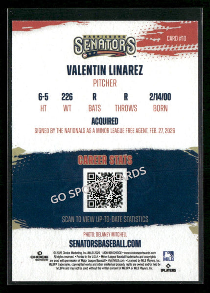 2026 Harrisburg Senators Valentin Linarez