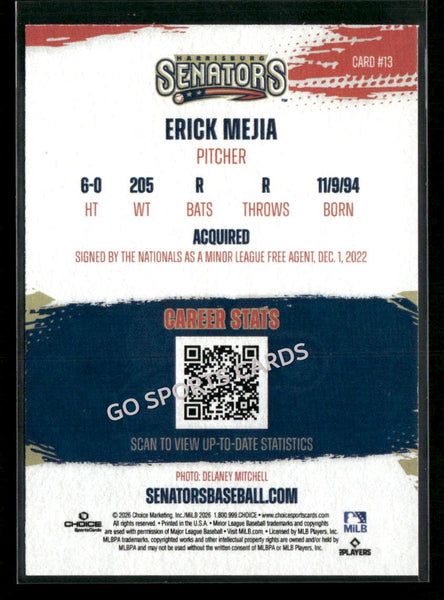 2026 Harrisburg Senators Erick Mejia