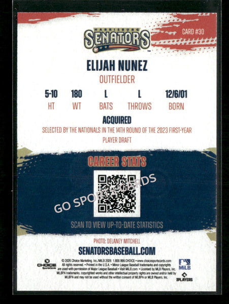 2026 Harrisburg Senators Elijah Nunez