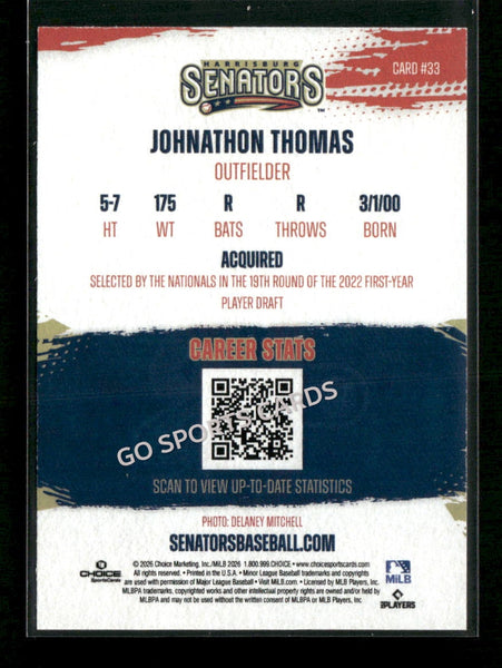 2026 Harrisburg Senators Johnathon Thomas