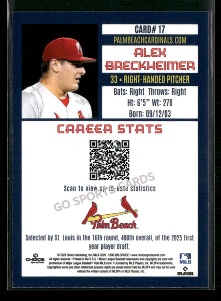 2026 Palm Beach Cardinals Alex Breckheimer