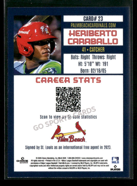 2026 Palm Beach Cardinals Heriberto Caraballo