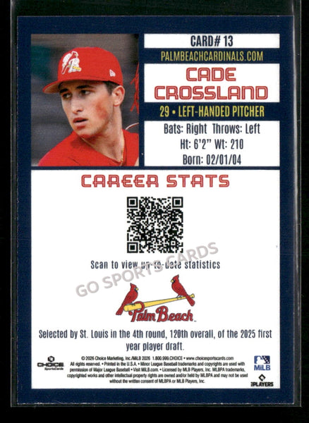 2026 Palm Beach Cardinals Cade Crossland