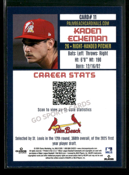 2026 Palm Beach Cardinals Kaden Echeman