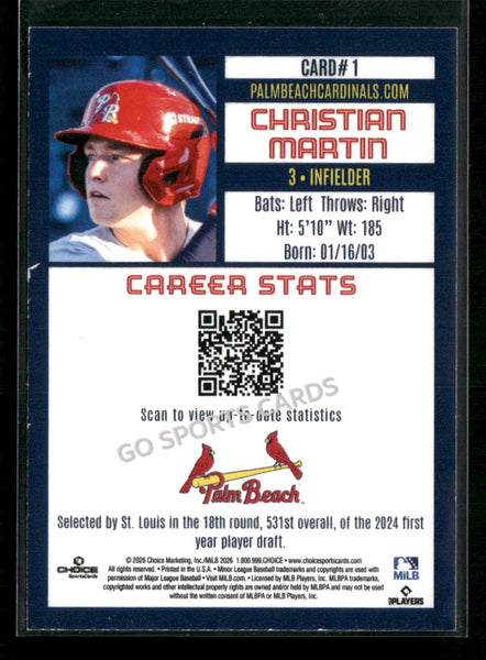 2026 Palm Beach Cardinals Christian Martin