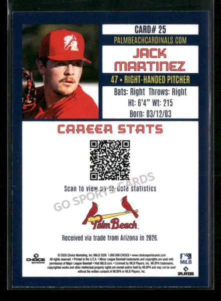 2026 Palm Beach Cardinals Jack Martinez