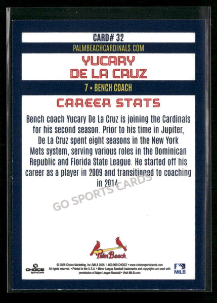 2026 Palm Beach Cardinals Yucary De La Cruz