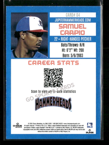 2026 Jupiter Hammerheads Samuel Carpio