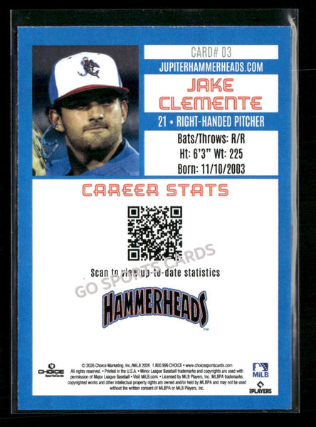 2026 Jupiter Hammerheads Jake Clemente