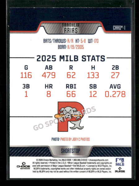 2026 Portland Sea Dogs Franklin Arias