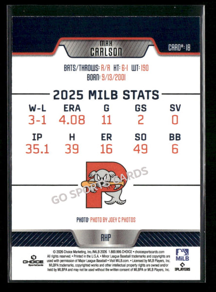 2026 Portland Sea Dogs Max Carlson