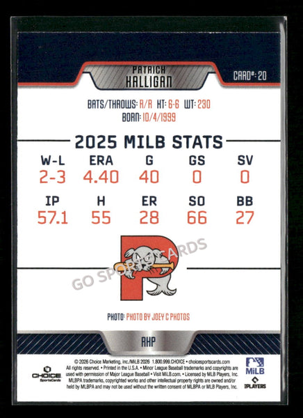 2026 Portland Sea Dogs Patrick Halligan