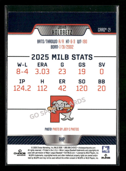 2026 Portland Sea Dogs John Holobetz