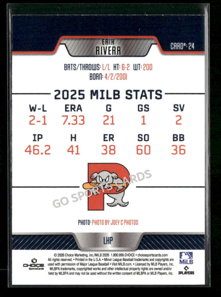 2026 Portland Sea Dogs Erik Rivera
