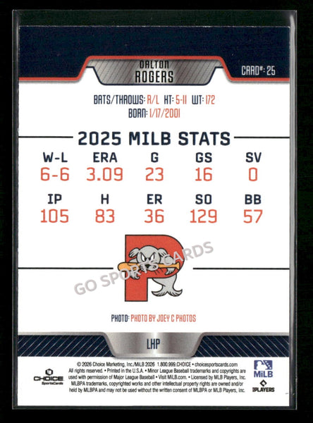 2026 Portland Sea Dogs Dalton Rogers
